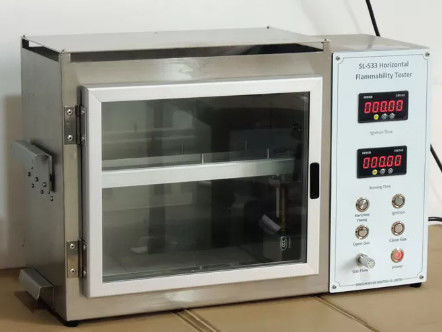 ISO 3795 ASTM D5132 क्षैतिज दहनशीलता परीक्षण उपकरण कपड़ा क्षैतिज दहनशीलता परीक्षण उपकरण