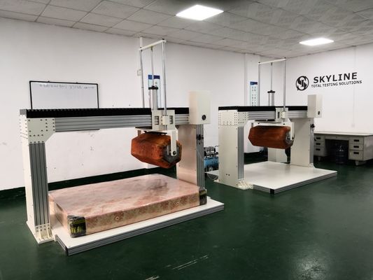 ASTM F1566 / EN1957 ऊंचाई में कमी के माप के साथ इनरस्प्रिंग बॉक्स गद्दे रोलर परीक्षण मशीन